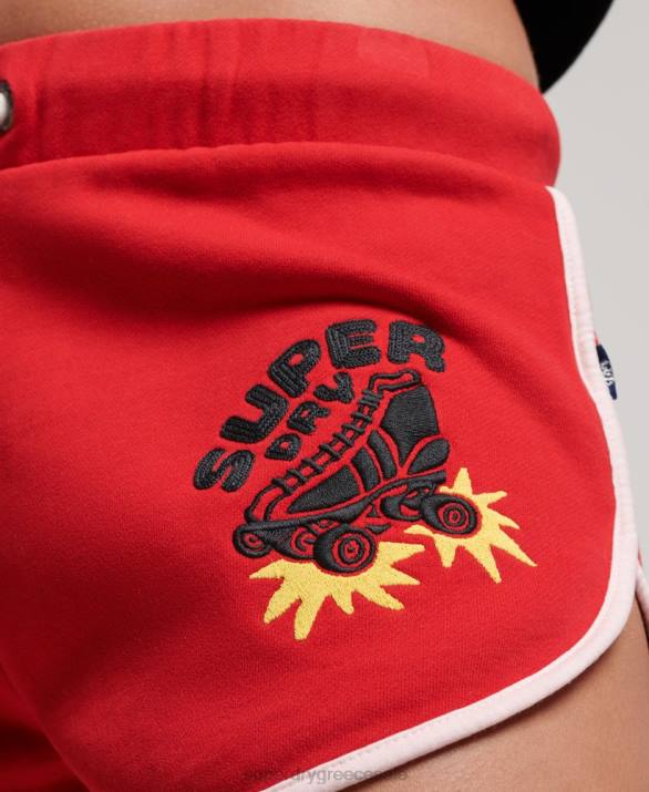 vintage roll with it jersey σορτς γυναίκες είδη ένδυσης το κόκκινο Superdry L02L2180