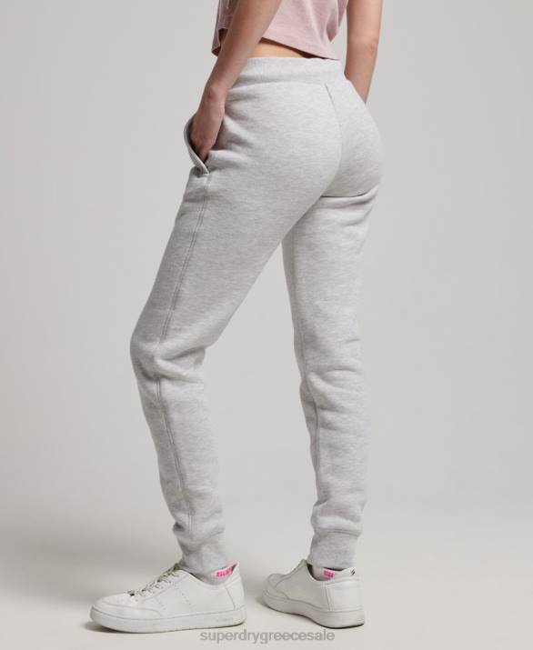 vintage λογότυπο κεντημένα joggers γυναίκες είδη ένδυσης ανοιχτό γκρι Superdry L02L3896
