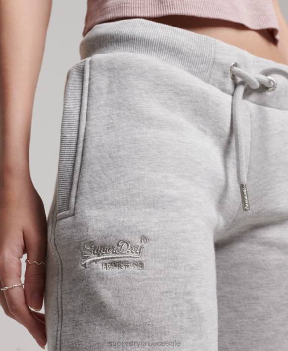 vintage λογότυπο κεντημένα joggers γυναίκες είδη ένδυσης ανοιχτό γκρι Superdry L02L3896