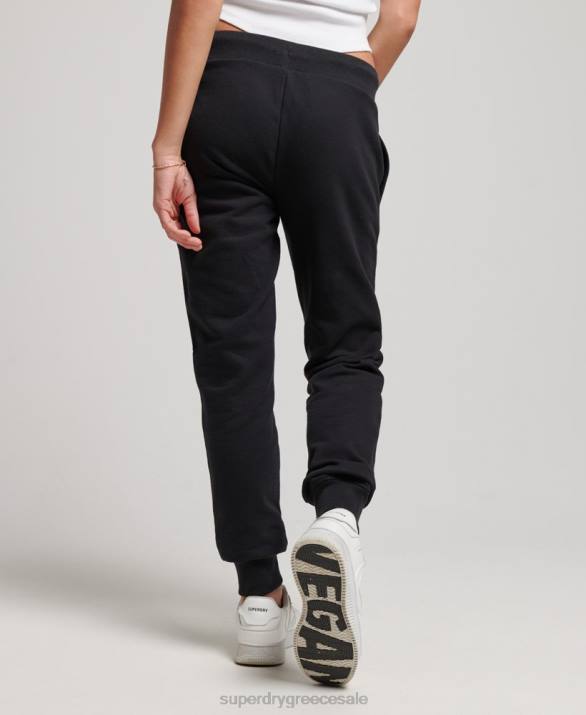 vintage λογότυπο κεντημένα joggers γυναίκες είδη ένδυσης μαύρος Superdry L02L3903