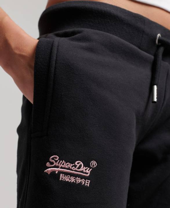 vintage λογότυπο κεντημένα joggers γυναίκες είδη ένδυσης μαύρος Superdry L02L3903