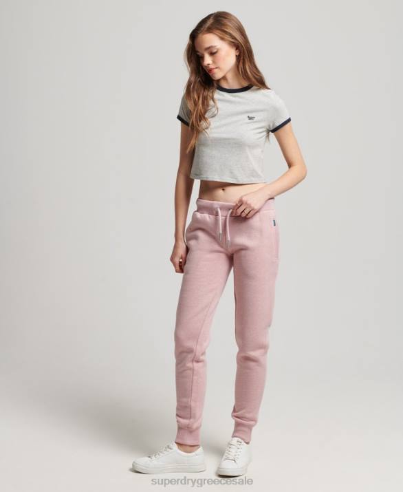 vintage λογότυπο κεντημένα joggers γυναίκες είδη ένδυσης ροζ Superdry L02L3911