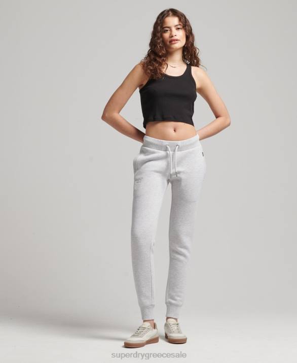 οργανικό βαμβάκι vintage λογότυπο κεντημένο joggers γυναίκες είδη ένδυσης ανοιχτό γκρι Superdry L02L3915