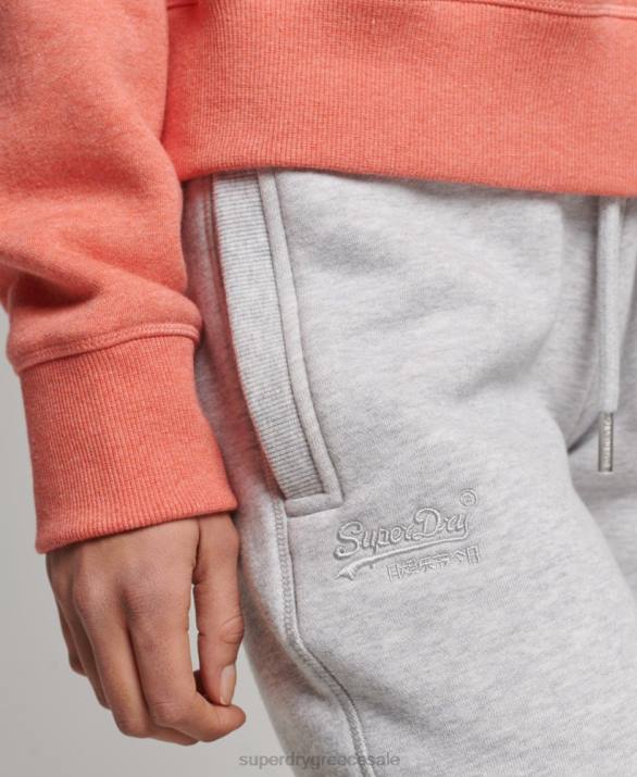 οργανικό βαμβάκι vintage λογότυπο κεντημένο joggers γυναίκες είδη ένδυσης ανοιχτό γκρι Superdry L02L3924