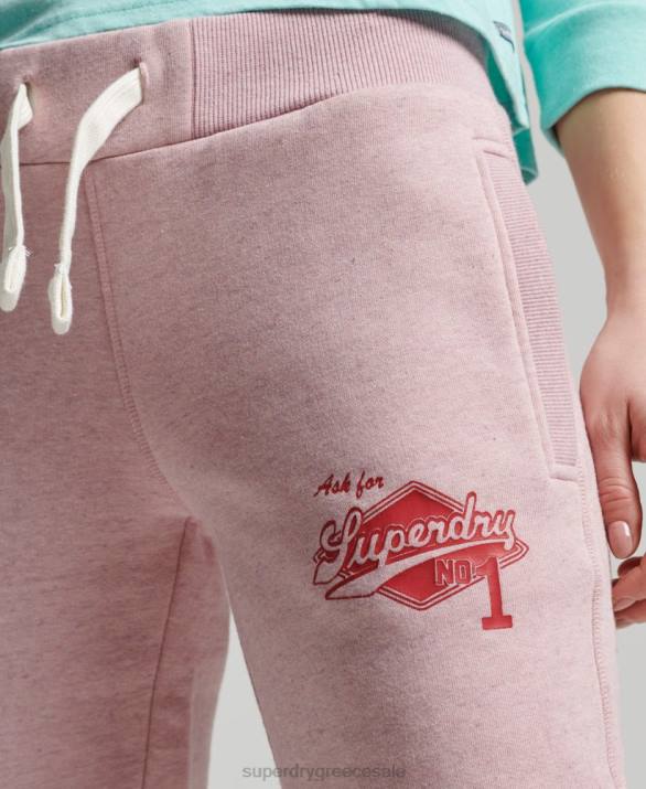 vintage στυλ σενάριο κολεγιακό joggers γυναίκες είδη ένδυσης ροζ Superdry L02L6577