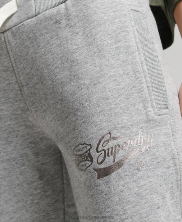 vintage στυλ σενάριο κολεγιακό joggers γυναίκες είδη ένδυσης γκρί Superdry L02L6578