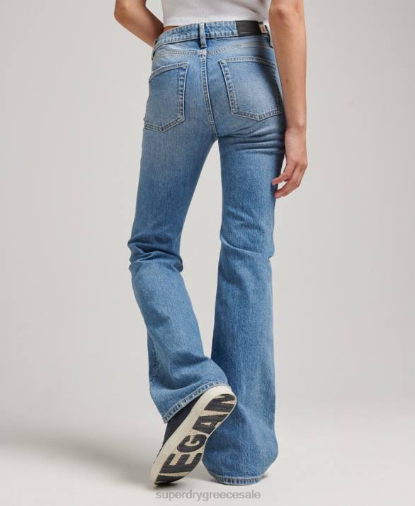slim flare τζιν από οργανικό βαμβάκι γυναίκες είδη ένδυσης μπλε Superdry L02L3887