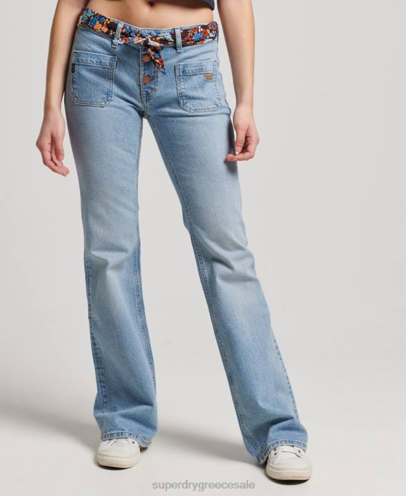 vintage slim flare τζιν από οργανικό βαμβάκι γυναίκες είδη ένδυσης μπλε Superdry L02L3863