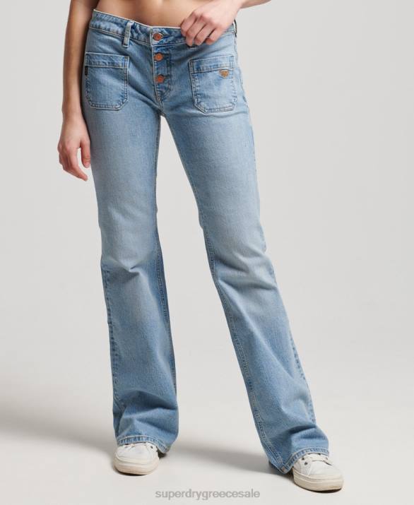 vintage slim flare τζιν από οργανικό βαμβάκι γυναίκες είδη ένδυσης μπλε Superdry L02L3863