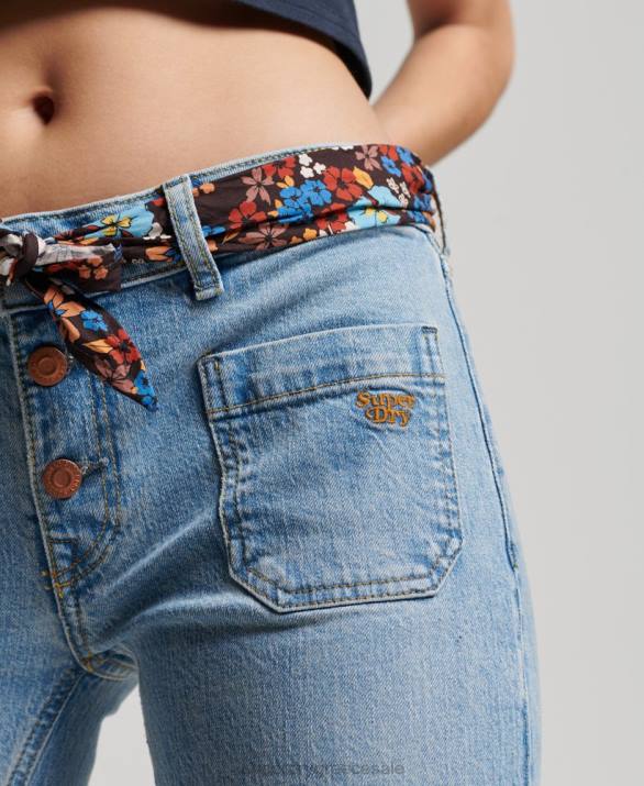 vintage slim flare τζιν από οργανικό βαμβάκι γυναίκες είδη ένδυσης μπλε Superdry L02L3863