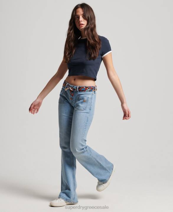 vintage slim flare τζιν από οργανικό βαμβάκι γυναίκες είδη ένδυσης μπλε Superdry L02L3863