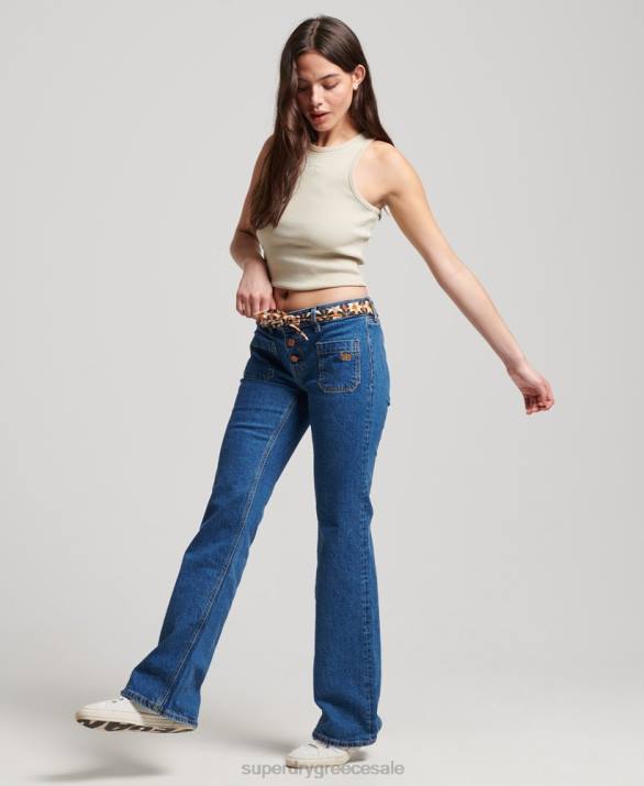 vintage slim flare τζιν από οργανικό βαμβάκι γυναίκες είδη ένδυσης σκούρο μπλε Superdry L02L3893