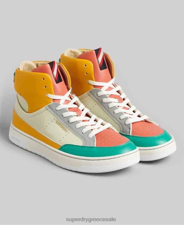 vintage vegan basket high top trainers γυναίκες Superdry παπούτσια 00T2R4350 κίτρινος