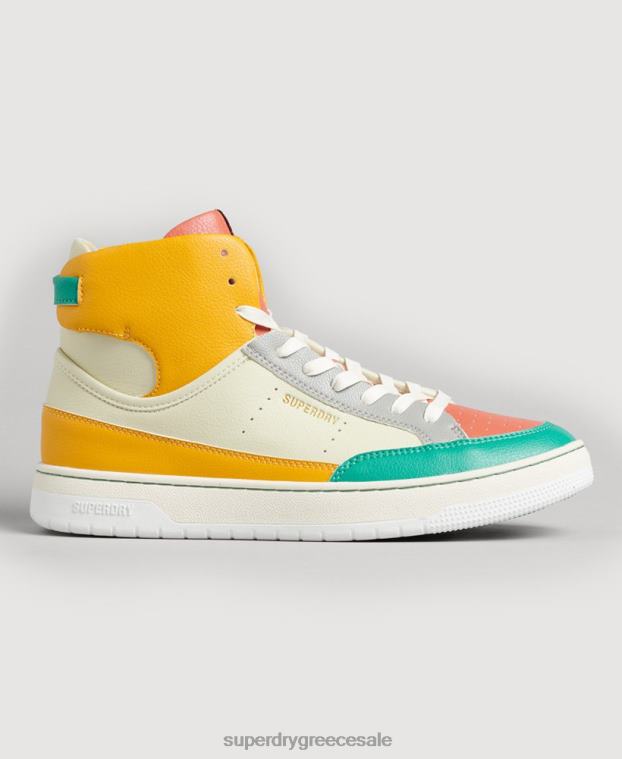 vintage vegan basket high top trainers γυναίκες Superdry παπούτσια 00T2R4350 κίτρινος