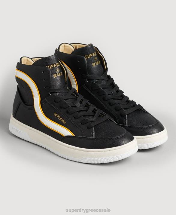 vintage vegan basket high top trainers γυναίκες παπούτσια μαύρος Superdry L02L4348