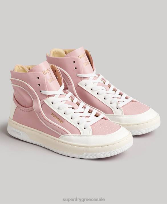 vintage vegan basket high top trainers γυναίκες παπούτσια ροζ Superdry L02L6673