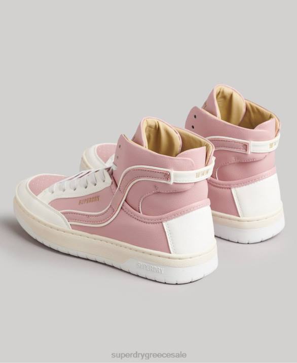 vintage vegan basket high top trainers γυναίκες παπούτσια ροζ Superdry L02L6673