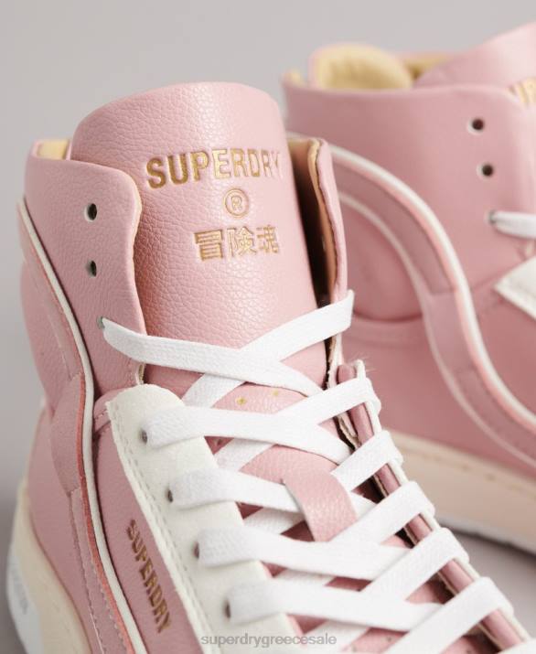 vintage vegan basket high top trainers γυναίκες παπούτσια ροζ Superdry L02L6673