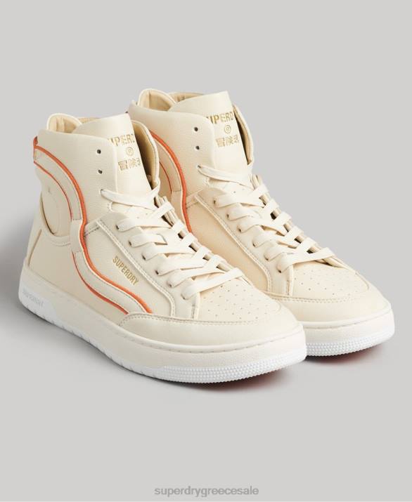 vintage vegan basket high top trainers γυναίκες παπούτσια μπεζ Superdry L02L6730