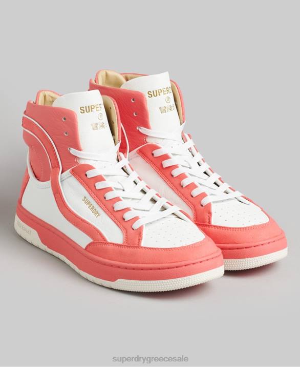 vintage vegan basket high top trainers γυναίκες παπούτσια κοράλλι Superdry L02L6759