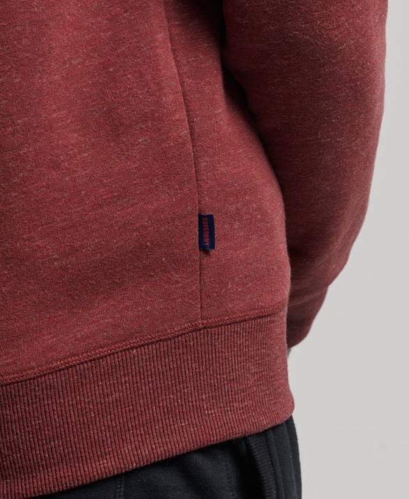 Φούτερ henley με φερμουάρ vintage λογότυπο από οργανικό βαμβάκι άνδρες είδη ένδυσης το κόκκινο Superdry L02L5034