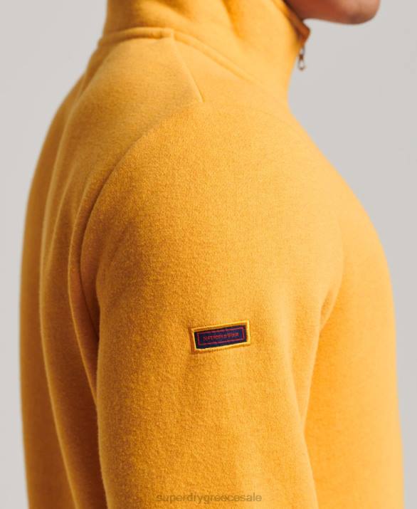 Φούτερ henley με φερμουάρ vintage λογότυπο από οργανικό βαμβάκι άνδρες είδη ένδυσης κίτρινος Superdry L02L5042
