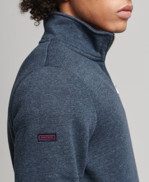 Φούτερ henley με φερμουάρ vintage λογότυπο από οργανικό βαμβάκι άνδρες είδη ένδυσης ΠΟΛΕΜΙΚΟ ΝΑΥΤΙΚΟ Superdry L02L5086