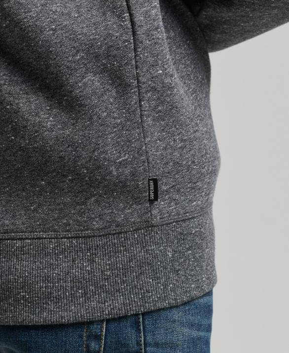 Φούτερ henley με φερμουάρ vintage λογότυπο από οργανικό βαμβάκι άνδρες είδη ένδυσης σκούρο γκρι Superdry L02L5105