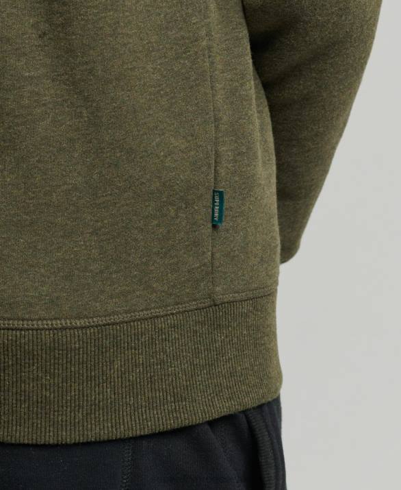 Φούτερ henley με φερμουάρ vintage λογότυπο από οργανικό βαμβάκι άνδρες είδη ένδυσης χακί Superdry L02L5122