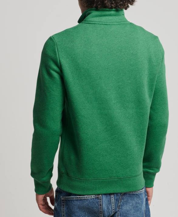 Φούτερ henley με φερμουάρ vintage λογότυπο από οργανικό βαμβάκι άνδρες είδη ένδυσης πράσινος Superdry L02L5133