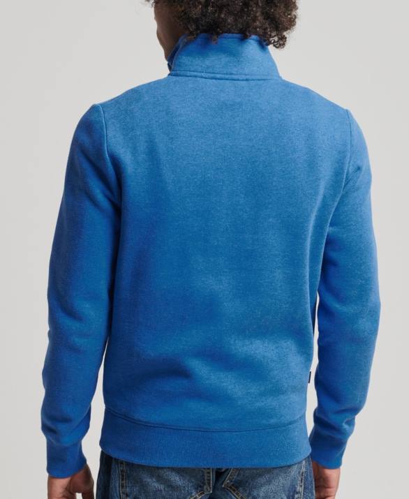 Φούτερ henley με φερμουάρ vintage λογότυπο από οργανικό βαμβάκι άνδρες είδη ένδυσης μπλε Superdry L02L5193