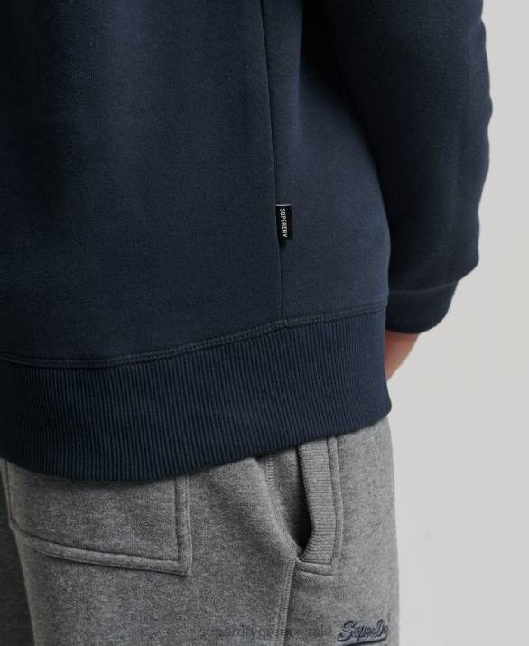 Φούτερ henley με φερμουάρ vintage λογότυπο από οργανικό βαμβάκι άνδρες είδη ένδυσης ΠΟΛΕΜΙΚΟ ΝΑΥΤΙΚΟ Superdry L02L5229