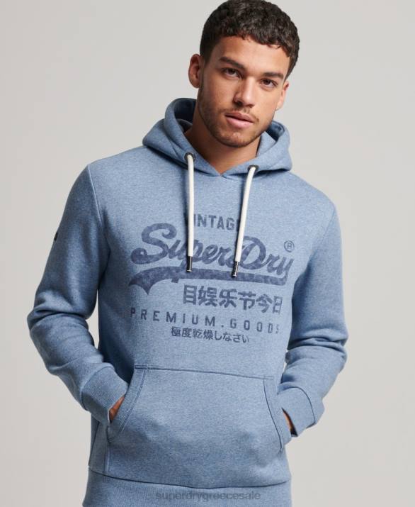 vintage λογότυπο americana hoodie άνδρες είδη ένδυσης γαλάζιο Superdry L02L488