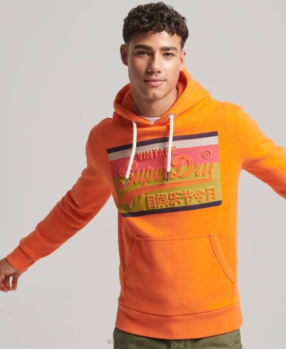 vintage λογότυπο cali hoodie άνδρες είδη ένδυσης πορτοκάλι Superdry L02L464