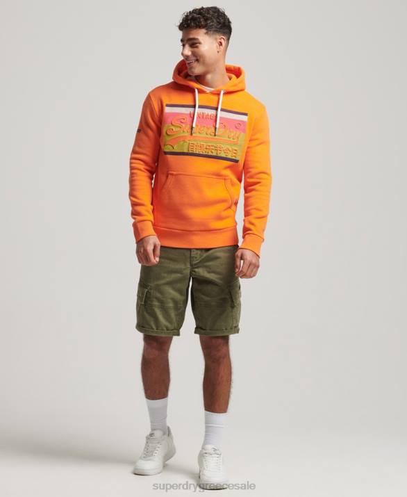 vintage λογότυπο cali hoodie άνδρες είδη ένδυσης πορτοκάλι Superdry L02L464