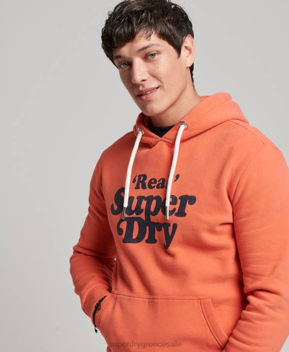 vintage cooper κλασικό hoodie άνδρες είδη ένδυσης κοράλλι Superdry L02L670