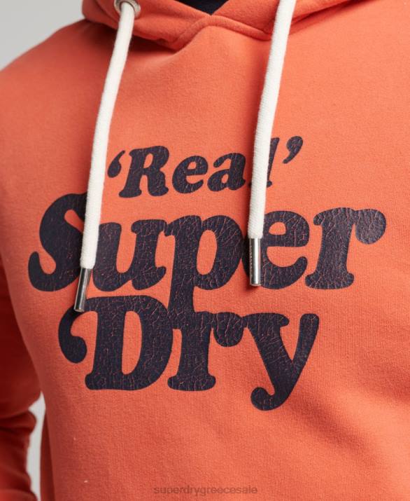 vintage cooper κλασικό hoodie άνδρες είδη ένδυσης κοράλλι Superdry L02L670