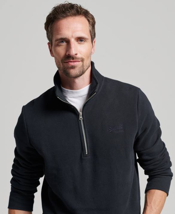 vintage φούτερ henley με φερμουάρ με λογότυπο άνδρες είδη ένδυσης ΠΟΛΕΜΙΚΟ ΝΑΥΤΙΚΟ Superdry L02L104