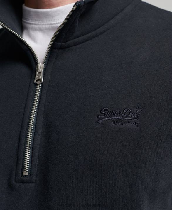 vintage φούτερ henley με φερμουάρ με λογότυπο άνδρες είδη ένδυσης ΠΟΛΕΜΙΚΟ ΝΑΥΤΙΚΟ Superdry L02L104