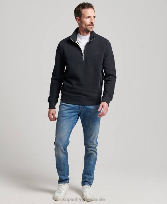 vintage φούτερ henley με φερμουάρ με λογότυπο άνδρες είδη ένδυσης ΠΟΛΕΜΙΚΟ ΝΑΥΤΙΚΟ Superdry L02L104