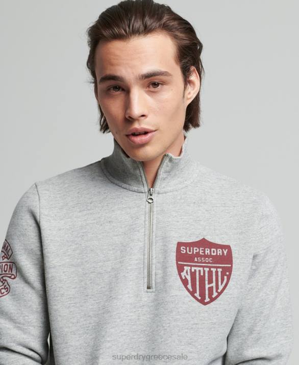 vintage αθλητικό φούτερ henley άνδρες είδη ένδυσης γκρί Superdry L02L5001