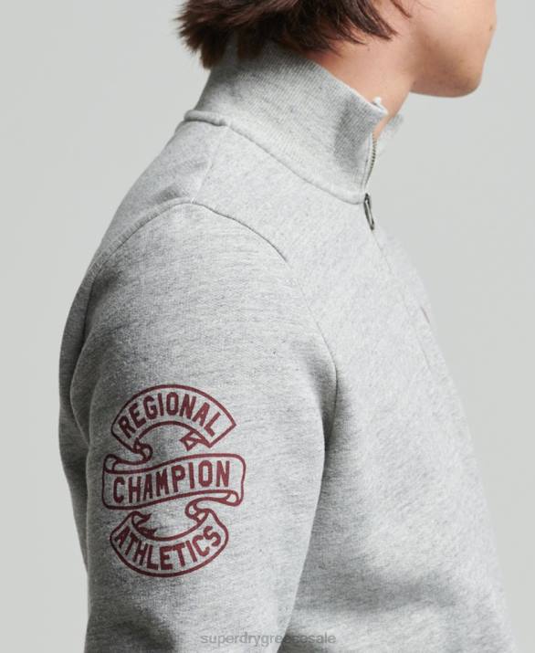 vintage αθλητικό φούτερ henley άνδρες είδη ένδυσης γκρί Superdry L02L5001