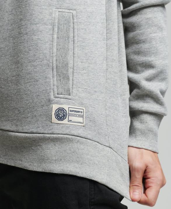 vintage αθλητικό φούτερ henley άνδρες είδη ένδυσης γκρί Superdry L02L5001