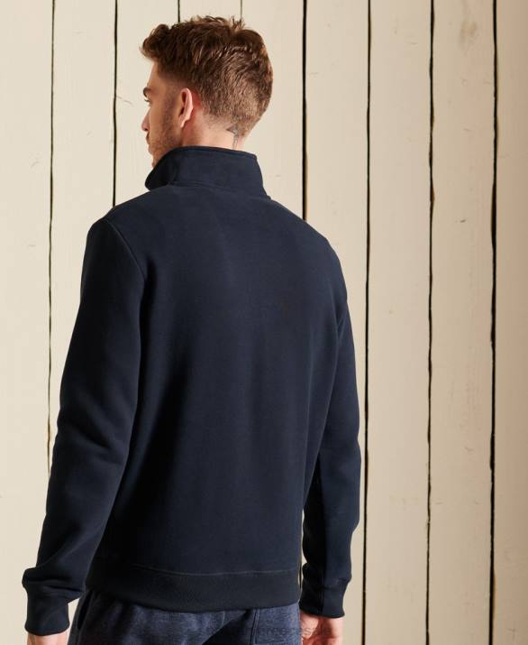 vintage φούτερ henley με φερμουάρ με λογότυπο άνδρες είδη ένδυσης ΠΟΛΕΜΙΚΟ ΝΑΥΤΙΚΟ Superdry L02L5038