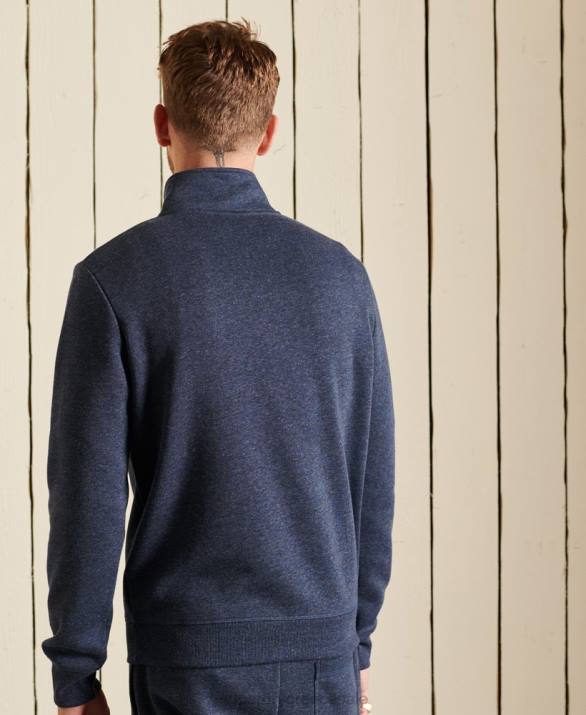 vintage φούτερ henley με φερμουάρ με λογότυπο άνδρες είδη ένδυσης ΠΟΛΕΜΙΚΟ ΝΑΥΤΙΚΟ Superdry L02L5138