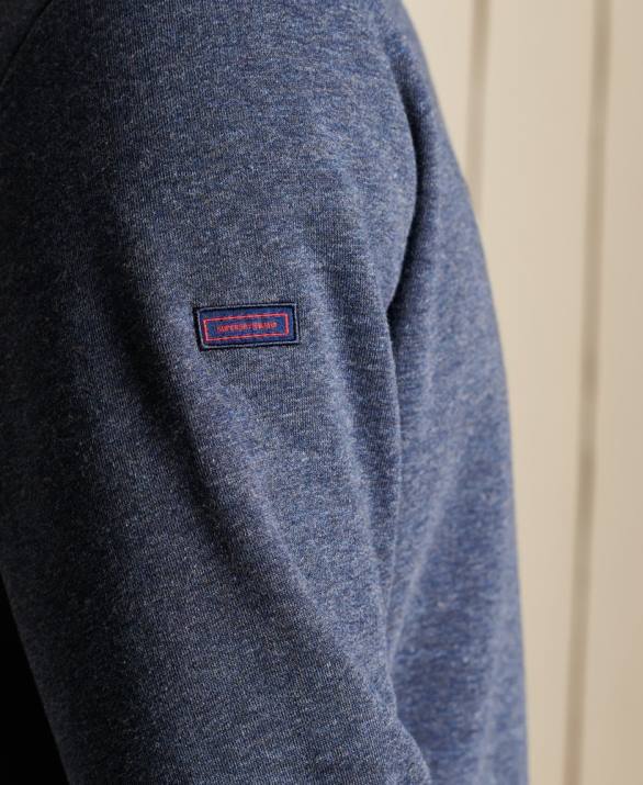 vintage φούτερ henley με φερμουάρ με λογότυπο άνδρες είδη ένδυσης ΠΟΛΕΜΙΚΟ ΝΑΥΤΙΚΟ Superdry L02L5138