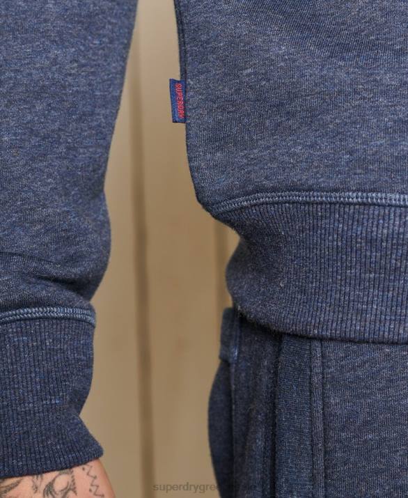 vintage φούτερ henley με φερμουάρ με λογότυπο άνδρες είδη ένδυσης ΠΟΛΕΜΙΚΟ ΝΑΥΤΙΚΟ Superdry L02L5138