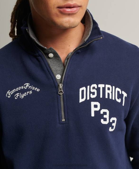vintage αθλητικό φούτερ henley άνδρες είδη ένδυσης ΠΟΛΕΜΙΚΟ ΝΑΥΤΙΚΟ Superdry L02L886