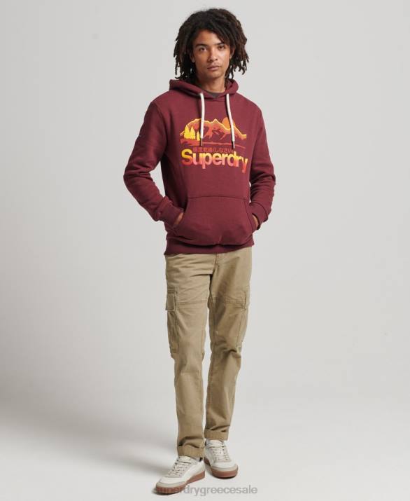 vintage πυρήνα λογότυπο υπέροχο εξωτερικό hoodie άνδρες είδη ένδυσης το κόκκινο Superdry L02L5009