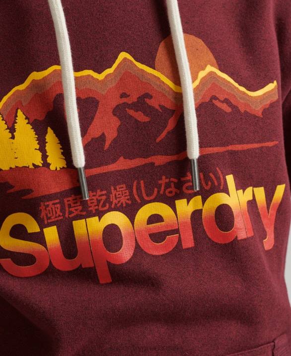 vintage πυρήνα λογότυπο υπέροχο εξωτερικό hoodie άνδρες είδη ένδυσης το κόκκινο Superdry L02L5009
